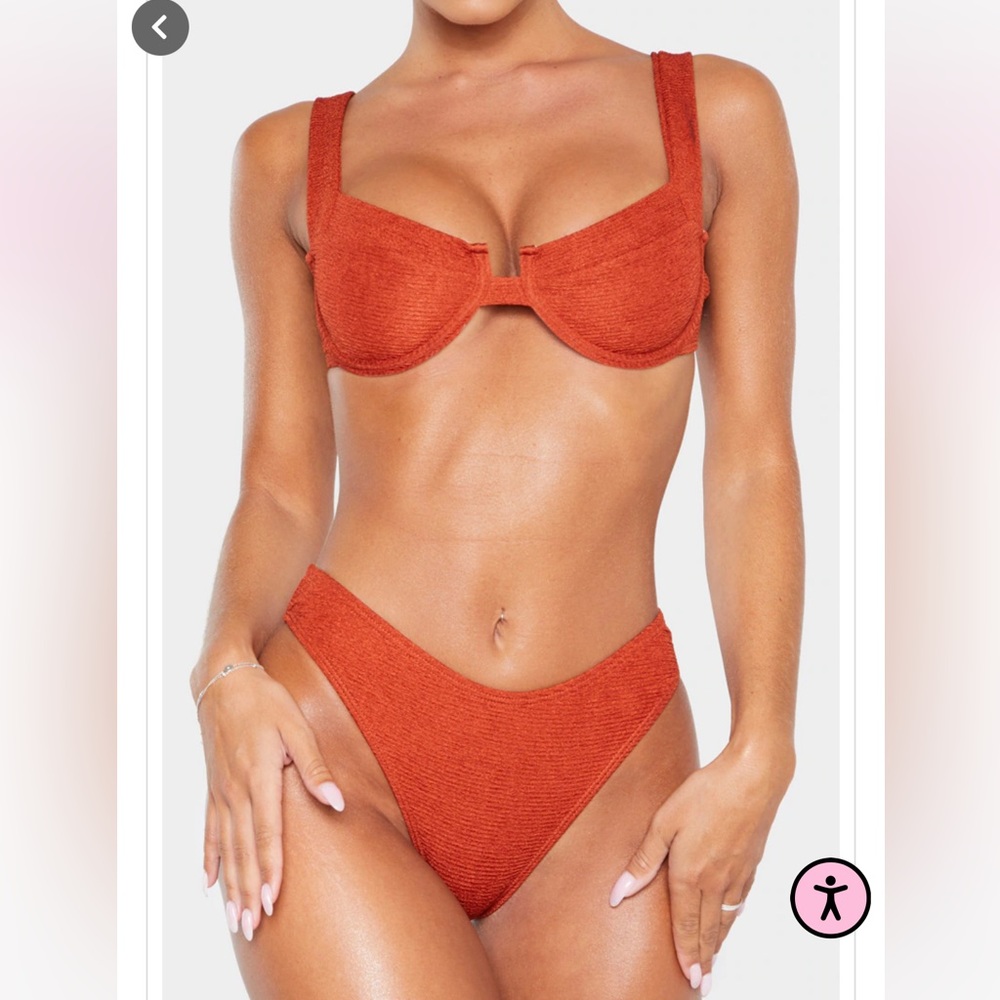 Brown Mini Crinkle Cheeky Bum Bikini